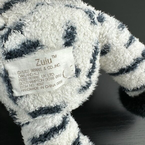 Rs Berrie Luv Pets Shammies Zulu Zebra 9 Black White Plh Stuffed Animal - Picture 7 of 7